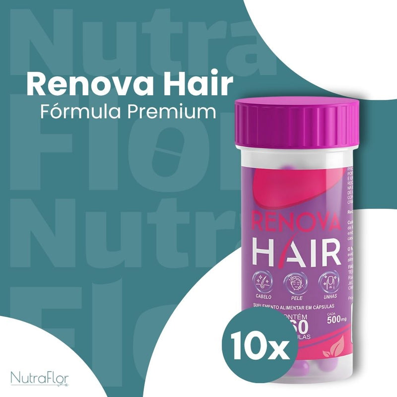 Renova Hair Original 60cp - Suplemento Natural - Promoção Exclusiva + Frete Grátis