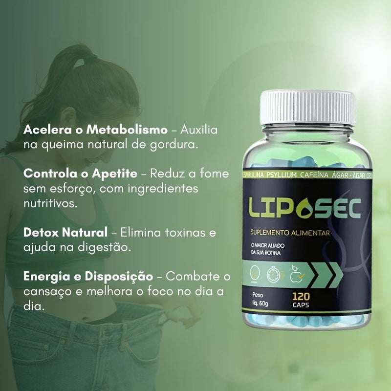 Liposec Original 120cp - Suplemento Natural - Promoção Exclusiva + Frete Grátis