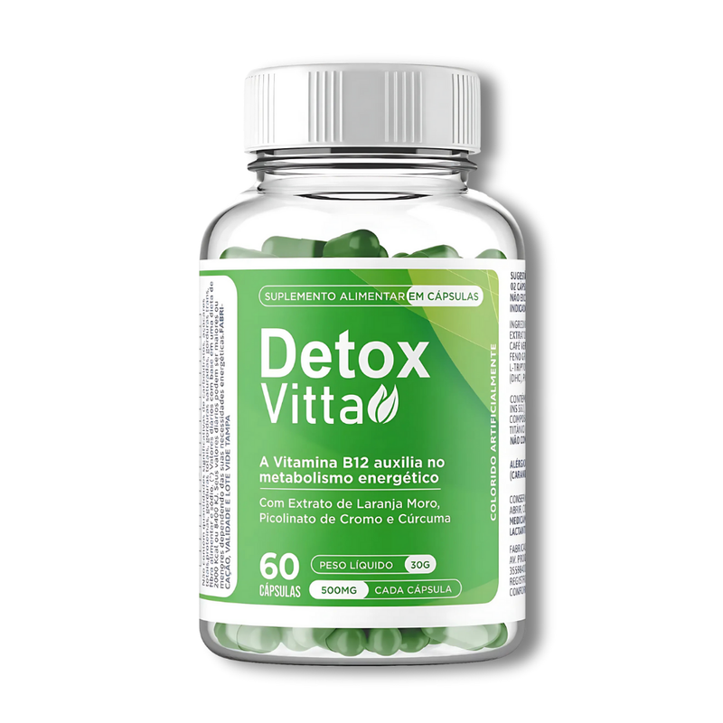 Detox Vitta Original 60cp - Suplemento Natural - Promoção Exclusiva + Frete Grátis