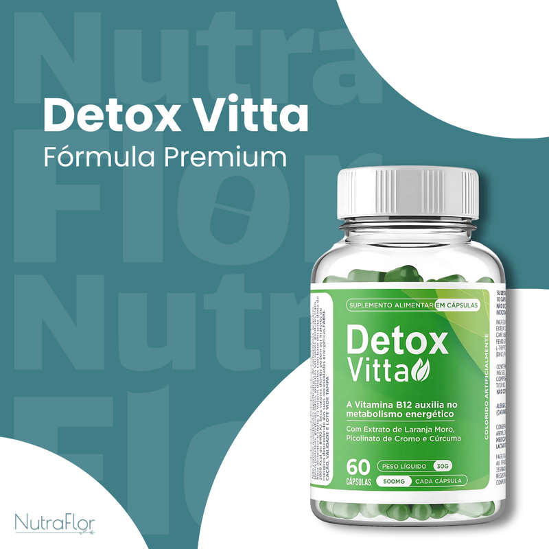 Detox Vitta Original 60cp - Suplemento Natural - Promoção Exclusiva + Frete Grátis