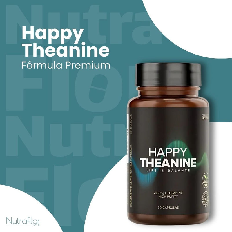 Happy Theanine Original 60cp - Suplemento Natural - Promoção Exclusiva + Frete Grátis
