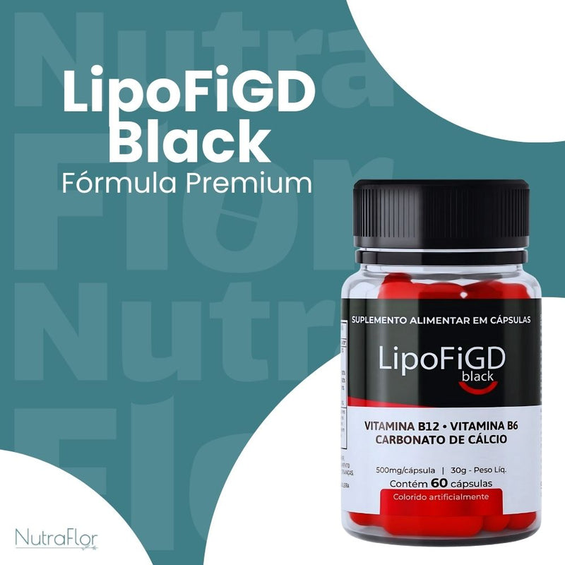 LipoFiGD Black Original 60cp - Suplemento Natural - Promoção Exclusiva + Frete Grátis