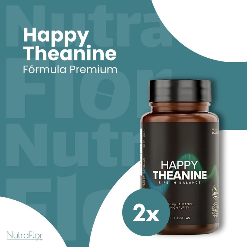 Happy Theanine Original 60cp - Suplemento Natural - Promoção Exclusiva + Frete Grátis