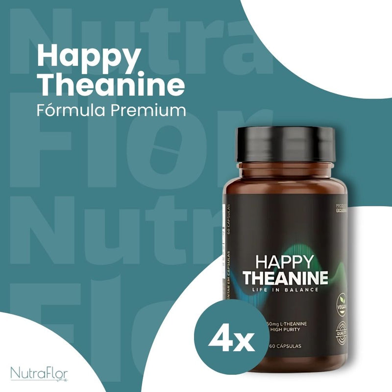 Happy Theanine Original 60cp - Suplemento Natural - Promoção Exclusiva + Frete Grátis
