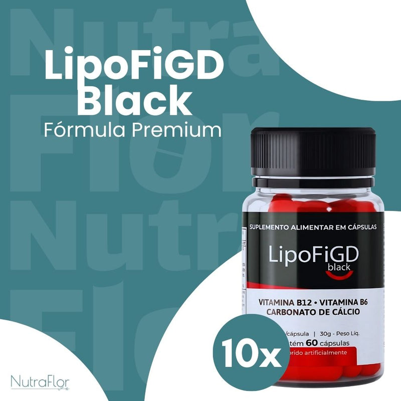LipoFiGD Black Original 60cp - Suplemento Natural - Promoção Exclusiva + Frete Grátis