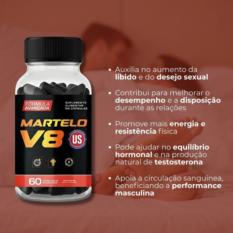 Martelo V8 Original 60cp - Suplemento Natural - Promoção Exclusiva + Frete Grátis